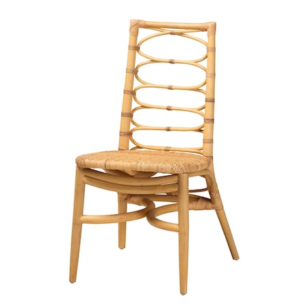 Bali & Pari Lisbon Modern Bohemian Natural Rattan Dining Chair 235-13215-ZORO